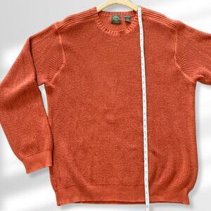 🧡 Timberland Men’s XL Waffle Knit Cotton Sweater Rust Orange Big & Tall Fit